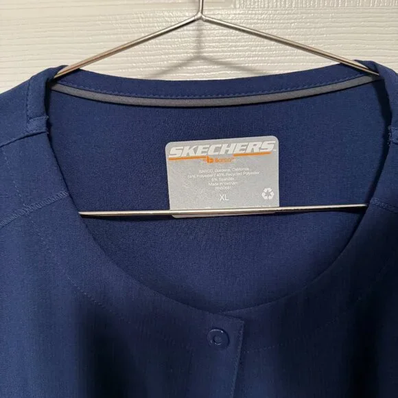 Lot Bundle 2 Skechers Barco Scrubs Cardigan Jacket Navy Blue Women's Size XL - Picture 8 of 10
